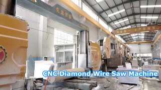 آلة المنشار السلكي الماسي CNC ذات 4 محاور لقطع كتل الجرانيت والرخام والتنميط الحجري ثلاثي الأبعاد