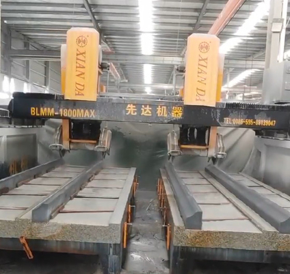 3 محور CNC الجسر مزدوج الشعاع النوع أربعة شفرة قطع والطحن الآلات لتحسين الحجر على نطاق واسع