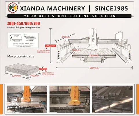 آلة قطع الحجر آلة قطع الجسر آلة قطع الجسر بالأشعة تحت الحمراء Zdqj-450/600/800