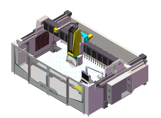 5 محور CNC راوتر مع 20 كيلوواط BT40 محور حقيقي 5 محورات التحكم في وقت واحد وتصميم الجدول الهجين لقطع الحجر الدقيق