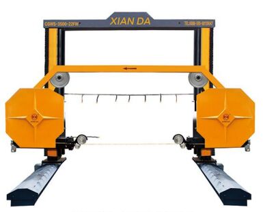 منشار سلكي ماسي متحرك مع حجم معالجة أقصى 3500*3500*2200 مم وتحكم CNC/PLC لقطع الحجر عالي الدقة