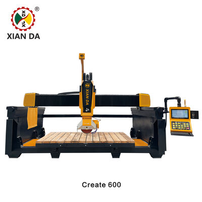 منشار جسر CNC ذو 5 محاور Xianda Create 600 شديد التحمل | للطحن التجويفي الثقيل لساعات طويلة، وإنتاج قوالب الحجر الصناعي وأسطح الكوارتز