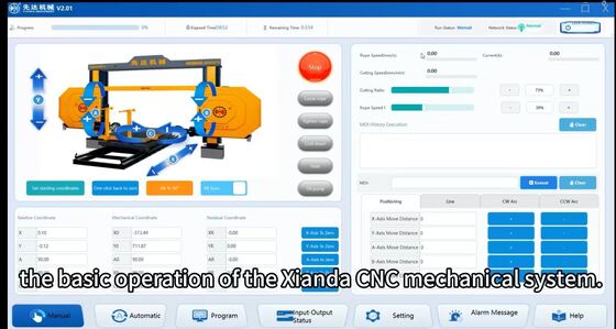 ماكينة منشار السلك الماسي CNC رباعية المحاور Discovery-4 مزودة بمحرك مغناطيس دائم بقوة 15 كيلوواط لقطع الحجر بأبعاد 2000*2300*1500 مم