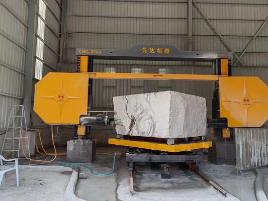 CTS-3500 أربعة محاور CNC الماسة سلك المنشار مع 15KW المحرك الرئيسي و50 طن لوحة عمل محرك المسمار لقطع الحجر 3500 * 3500 * 2100mm